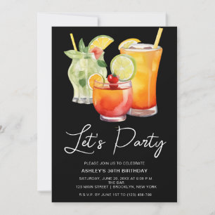 Invitación Moda Pastel Cocktail Fiesta Cumpleaños