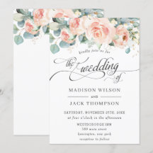 Moda Peach Floral Calligraphy Greenery Boda
