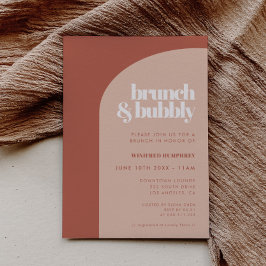 Invitación Moda Peach Terracotta Arch Brunch y Bubbly