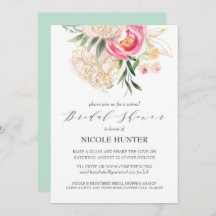 Moda Peonies oro Flores VIRTUAL Bridal Shower