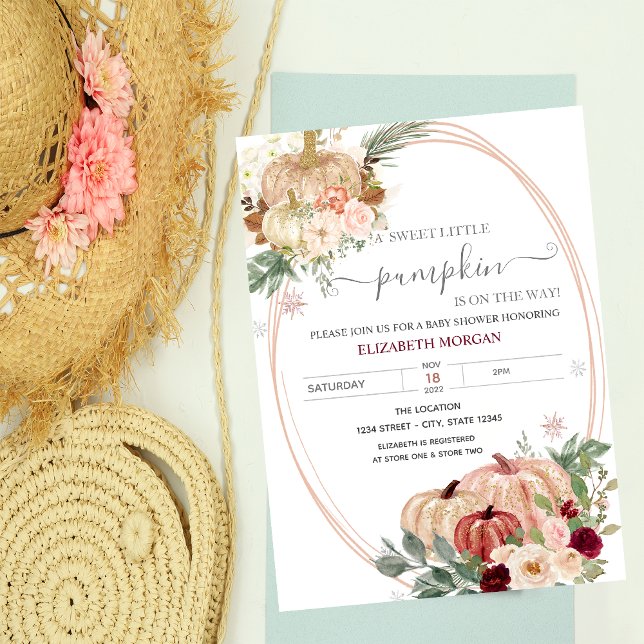 Invitación Moda Pequeña Calambre Flores Baby Shower (Subido por el creador)