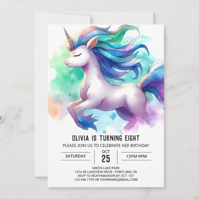 Invitación Moda Personalizado Horse Cumpleaños (Anverso)