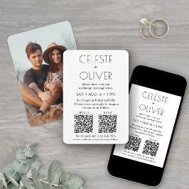 Invitación Moda Petite Deco Boda de fotos de códigos QR todo
