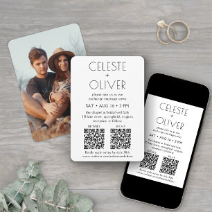 Invitación Moda Petite Deco Boda de fotos de códigos QR todo