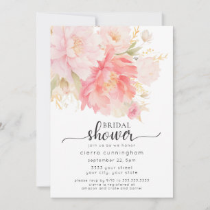Invitación Moda Pink Peony Floral Bridal Shower