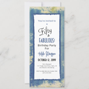 Invitación Moda Pintada Denim 50 y FABULOUS Surprise Cumpleañ