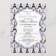 Moda Púrpura París Torre Eiffel Ducha de novia