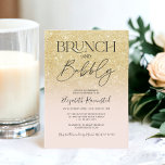 Invitación Moda purpurina de oro moda brunch burbujeante duch<br><div class="desc">Moda purpurina dorado amarillo moderno brillo gris color rosa pastel ducha fiesta de novia,  brunch y burbujeante caligrafía de escritura moderna y de moda .</div>