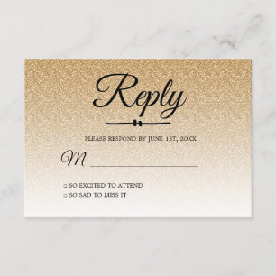Invitación Moda purpurina de oro oscuro Dulce 16 RSVP