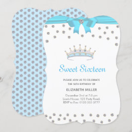 Invitación Moda Purpurina Diamond Sweet Dieciséis