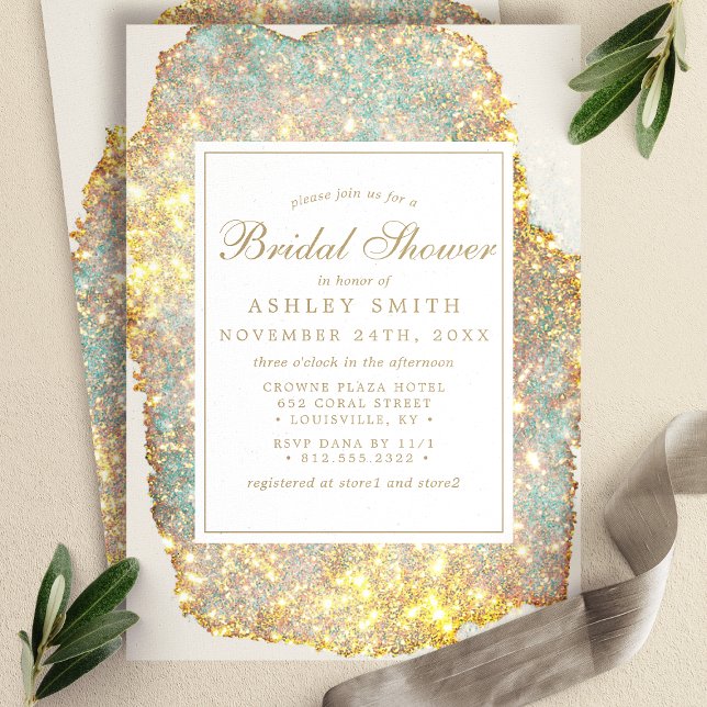 Invitación Moda Purpurina irlandés ducha de novia (Subido por el creador)