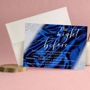 Invitación Moda purpurina Royal Blue La Noche Antes Del Ensay