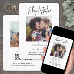 Invitación Moda QR RSVP Boda fotográfico Minimalista todo en<br><div class="desc">Invite a su familia y amigos a una elegante celebración boda con una moda mínima de invitaciones todo en uno. Con sólo una tarjeta, podrá invitar a huéspedes bodas a su próxima celebración del día especial, proporcionar todos los detalles importantes (como direcciones, registro, alojamiento en el hotel) y dejar que...</div>