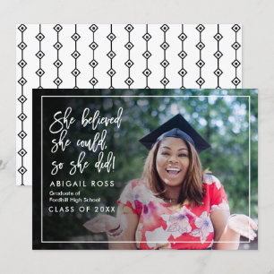 Invitación Moda que creía en la graduación de la cita del gui