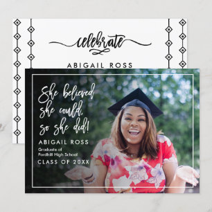 Invitación Moda que creía en la graduación de la cita del gui