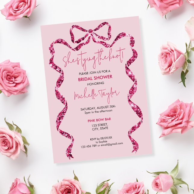 Invitación Moda que está atando la ducha de novias de vaca ro (Subido por el creador)