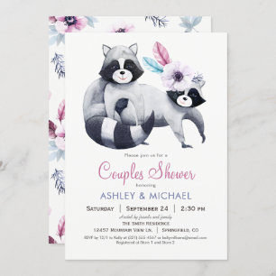 Invitación Moda Raccoon Couples Shower