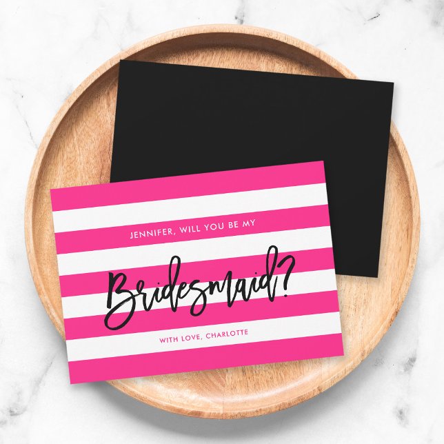 Invitación Moda Rayas Blancas Rosadas Serás Mi Novia (Subido por el creador)