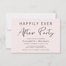 Invitación Moda Recepción de boda rosada después de Fiesta