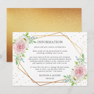 Invitación Moda Relieve metalizado dorado geométrico Boda flo