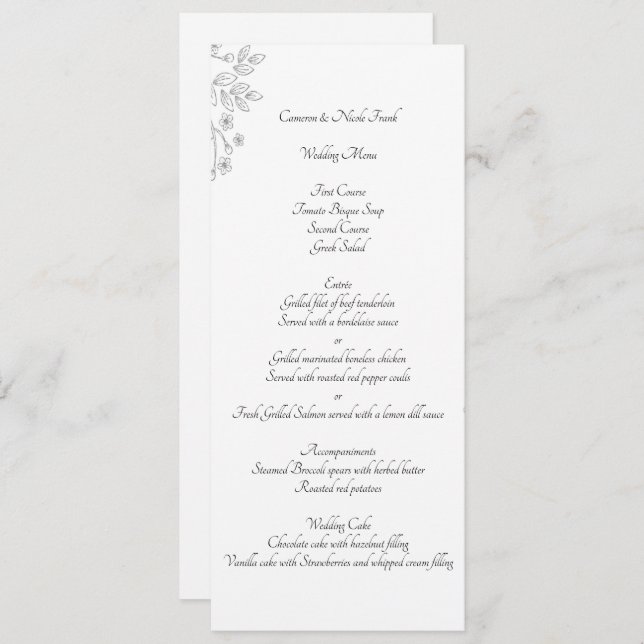Invitación Moda Relieve metalizado plateado blanco - Carta de (Anverso / Reverso)