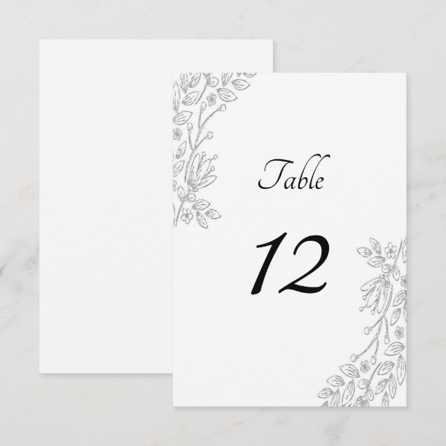 Invitación Moda Relieve metalizado plateado blanco Número de  (Anverso / Reverso)