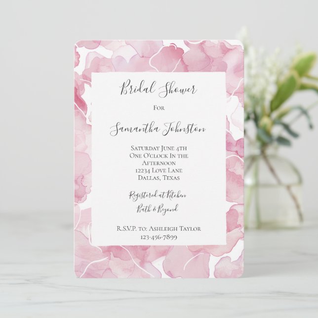 Invitación Moda Resumen rosa ducha de novia (Anverso de pie)