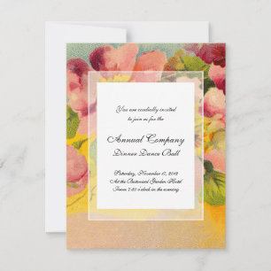 Invitación Moda Retro Elegante Primoras Florales Vintage Rosa