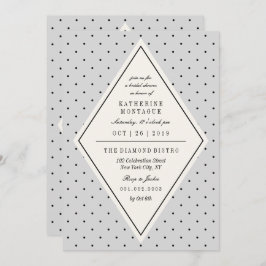 Invitación Moda retro Polka Dots Diamond Bridal Shower Invite