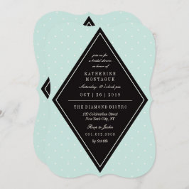 Invitación Moda retro Polka Dots Diamond Bridal Shower Invite