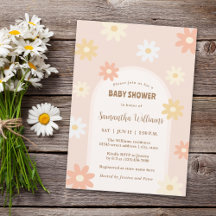 Moda retro simple Daisy Chica Baby Shower