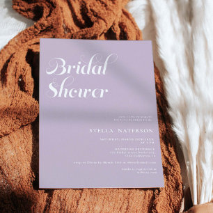 Invitación Moda retro simple ducha de novia lavanda