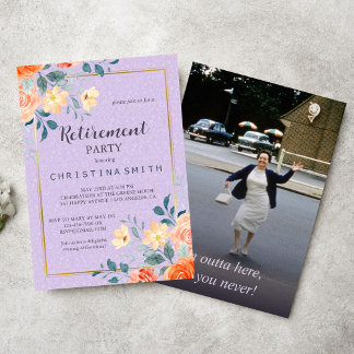 Invitación Moda romántica Fiesta de Jubilación de Acuarela Fl
