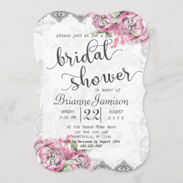 Invitación Moda romántica Peony Lace Bridal Shower