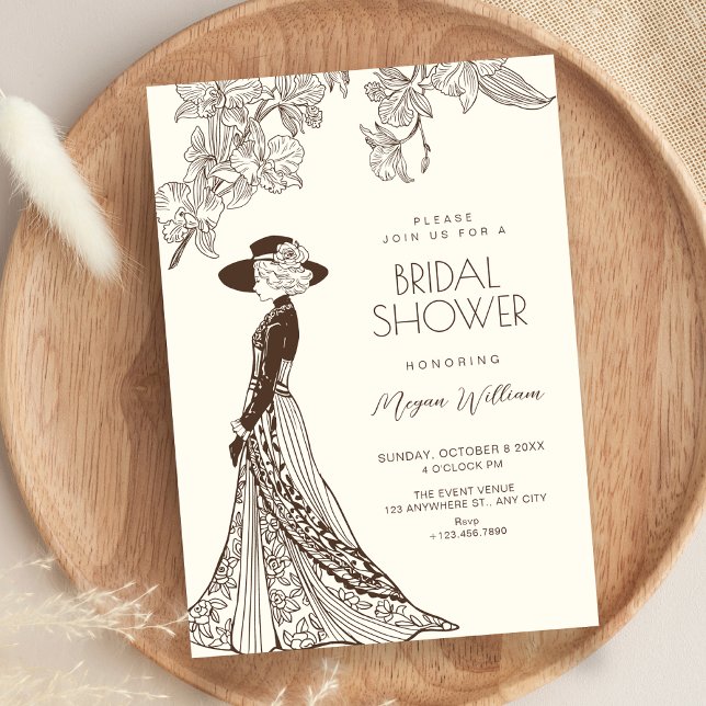 Invitación moda romántica vintage para despedida de soltera (Subido por el creador)