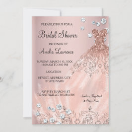 Invitación Moda Ropa rosa rubor de novia Ducha de novia Diama
