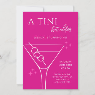 Invitación Moda Rosa caliente A Tini un poco mayor 40 cumplea