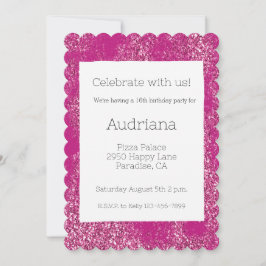 Invitación Moda rosa Glitzy Purpurina Sparkle 16º cumpleaños