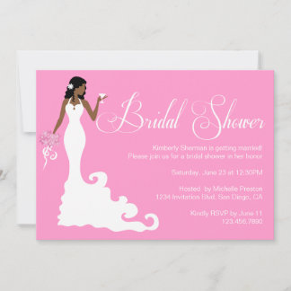 Invitación Moda Rosa Novia Moderna Posh Ducha Bridal Invitada