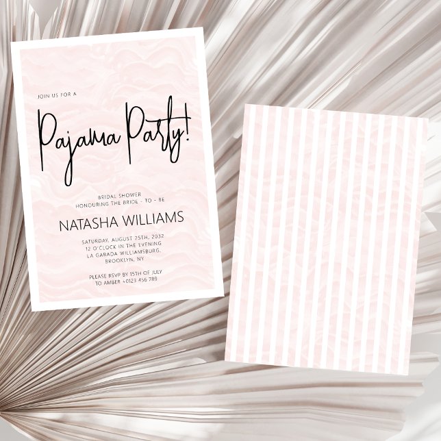 Invitación Moda rosa Pajama Bachelorette Pastel (Subido por el creador)