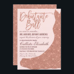 Invitación Moda Rosa Rosa Oro Purpurina Vestido Debutante Dan<br><div class="desc">Esta invitación lujosa, brillante y glamurosa a Debutante Ball es el diseño perfecto para una joven elegante y moda. Su diseño presenta un falso vestido de princesa de sirena rosa purpurina oro impreso en un sencillo fondo rosa rubor con una tipografía rosa personalizado de oro. En la parte posterior está...</div>