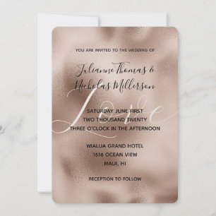 Invitación Moda Rosa Rubor Boda de amor blanco rosado