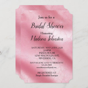 Invitación Moda rosa Rubor Faux Leather
