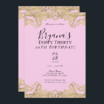 Invitación Moda rosada y dorada 30 30 cumpleaños<br><div class="desc">Personalizar para cualquier evento</div>