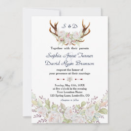 Invitación Moda Rosas Blancas Borgoña Boda de la Marina