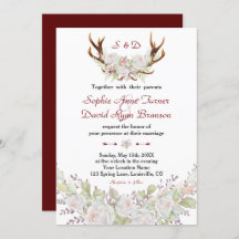 Moda Rosas Blancas Burgundy Antlers Boda