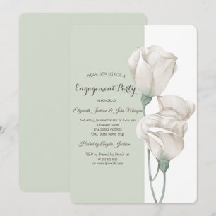 Invitación Moda Rosas de Flores Blancas Participación