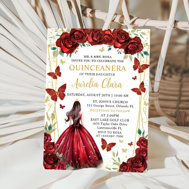 Invitación Moda Roses Roses Floral Princesa Quinceañera (Subido por el creador)