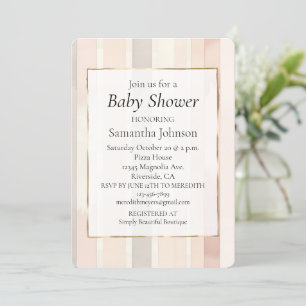 Invitación Moda Rubor Bandas rosadas Baby Shower