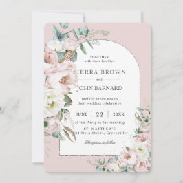 Invitación Moda Rubor Boda de Arco Floral de Peonies de Marfi